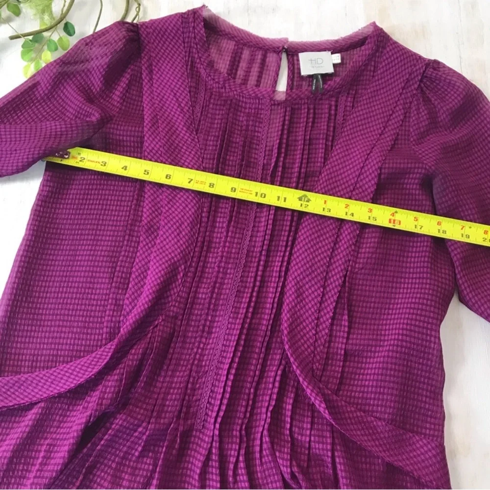 Anthro HD in Paris Purple sheer work tunic size 6 - Picture 7 of 8